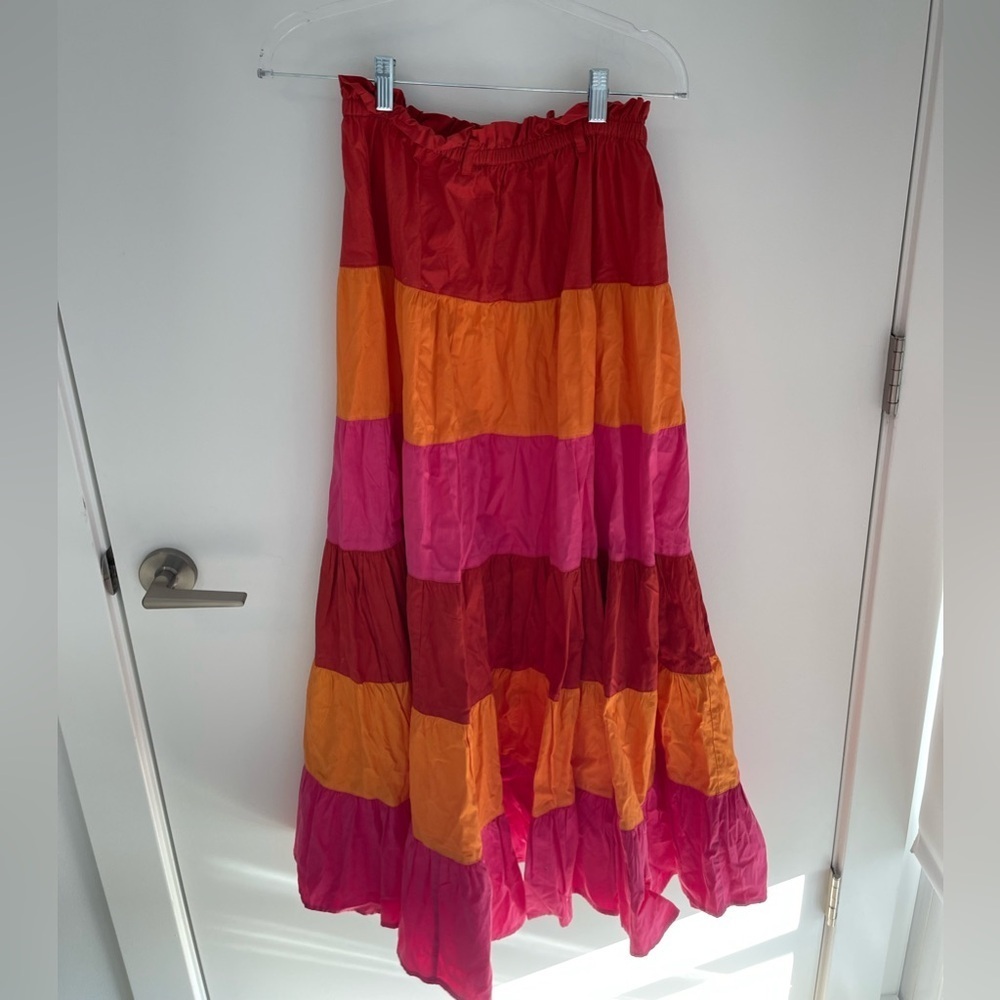 Antik Batik Orange Pink Striped Women's Skirt